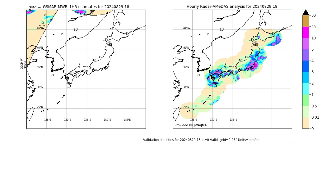 GSMaP MWR validation image. 2024/08/29 18