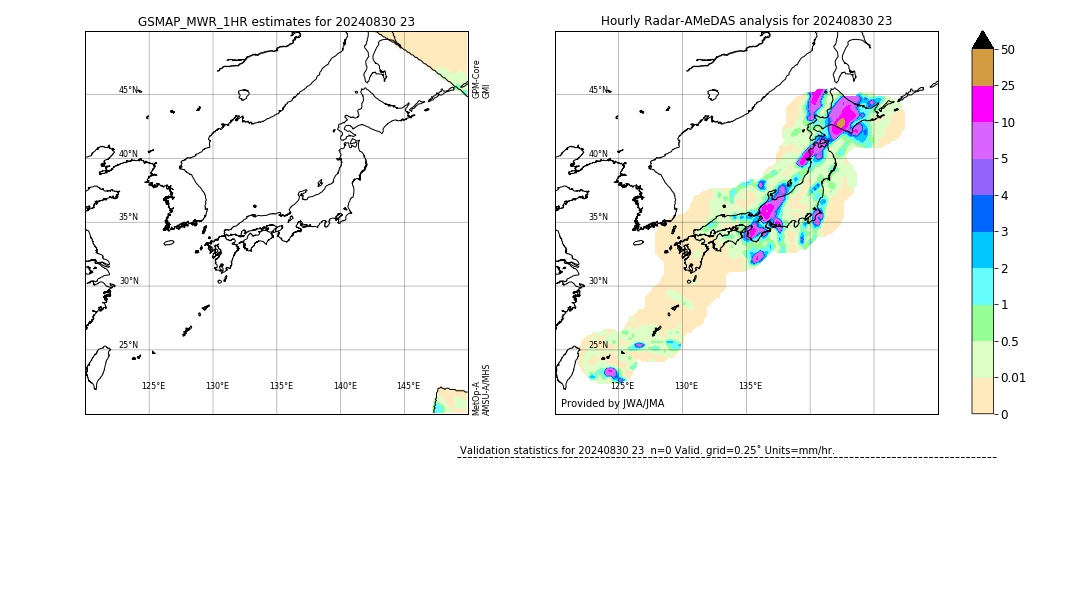 GSMaP MWR validation image. 2024/08/30 23