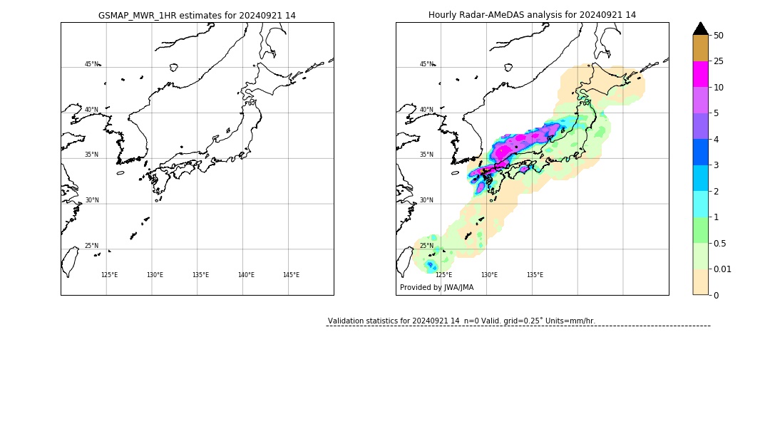 GSMaP MWR validation image. 2024/09/21 14