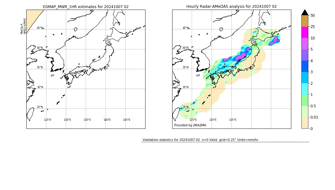 GSMaP MWR validation image. 2024/10/07 02