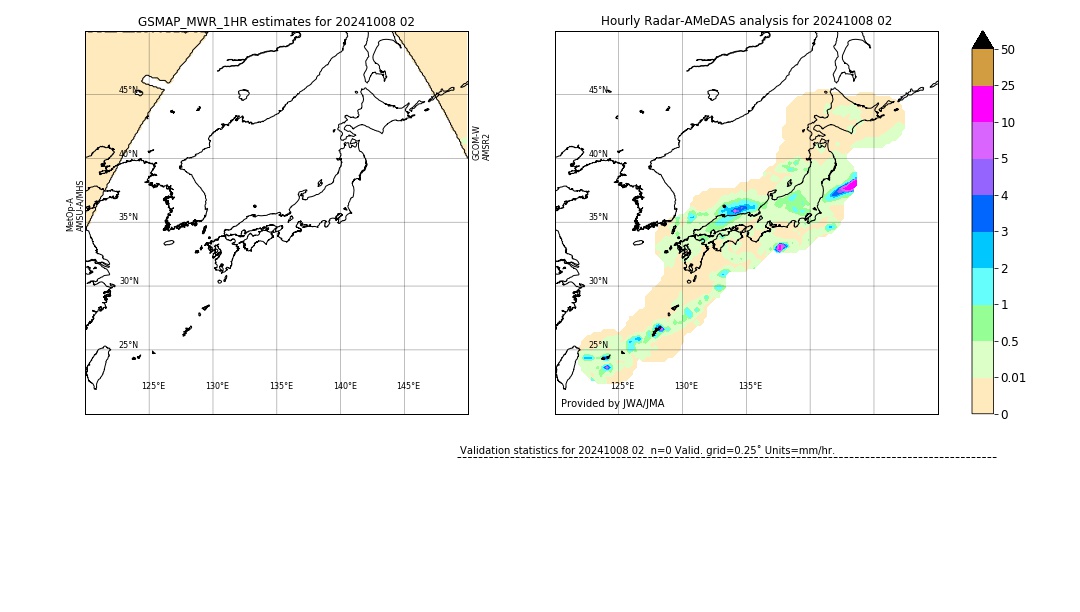 GSMaP MWR validation image. 2024/10/08 02