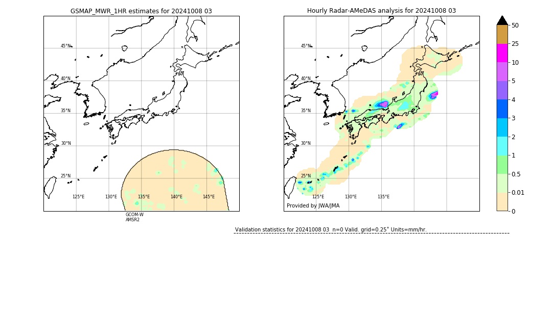 GSMaP MWR validation image. 2024/10/08 03