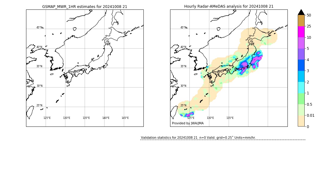 GSMaP MWR validation image. 2024/10/08 21