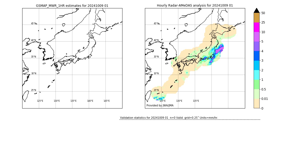 GSMaP MWR validation image. 2024/10/09 01