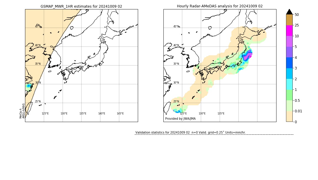 GSMaP MWR validation image. 2024/10/09 02