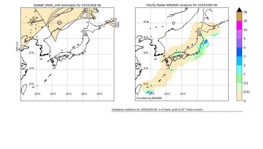 GSMaP MWR validation image. 2024/10/09 06