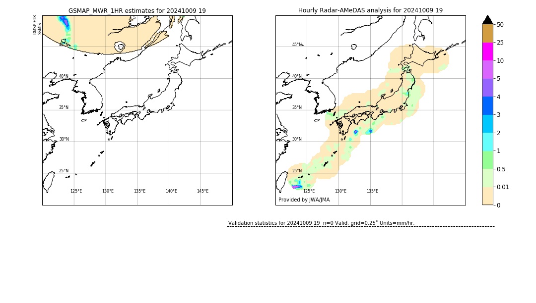 GSMaP MWR validation image. 2024/10/09 19