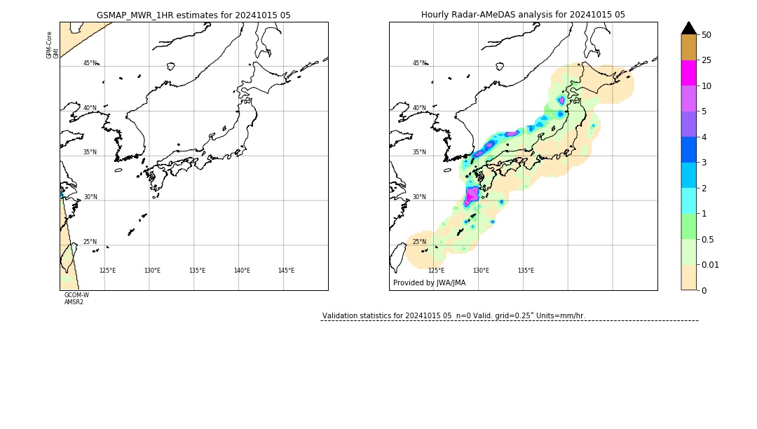 GSMaP MWR validation image. 2024/10/15 05