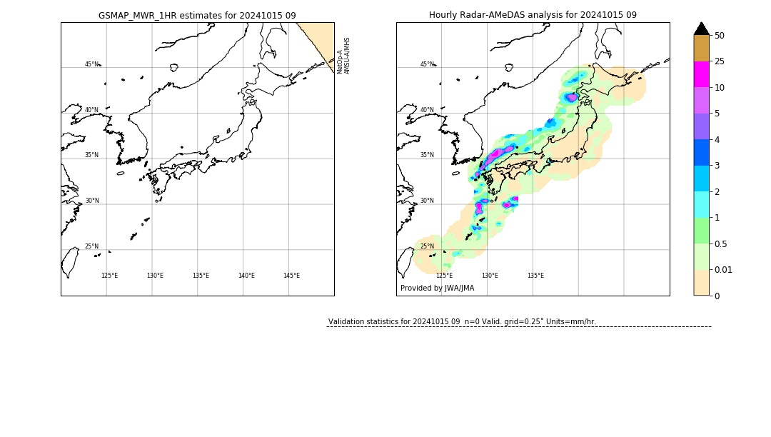 GSMaP MWR validation image. 2024/10/15 09