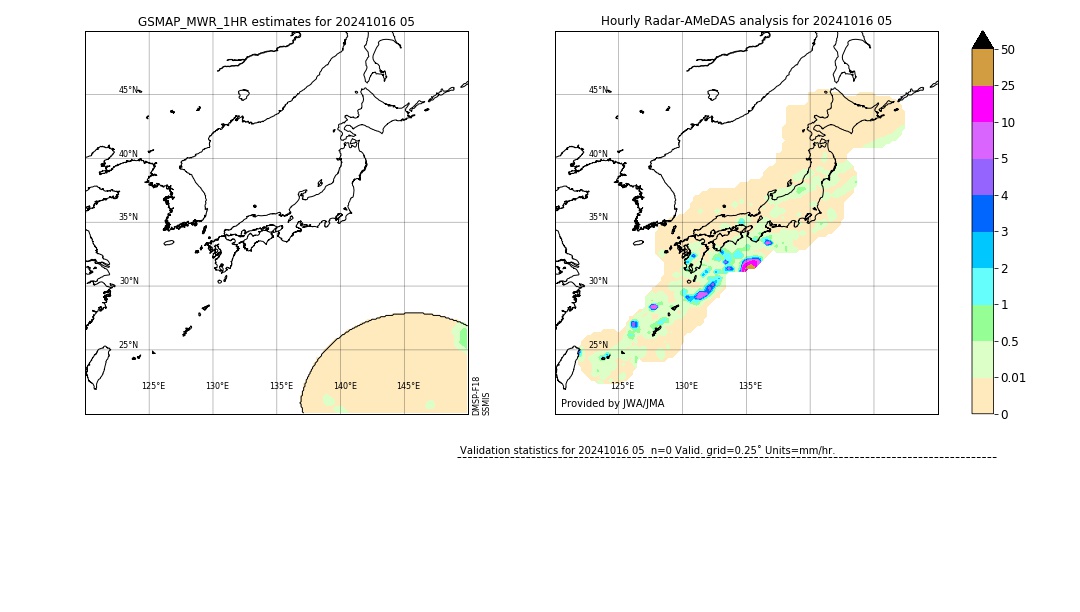 GSMaP MWR validation image. 2024/10/16 05