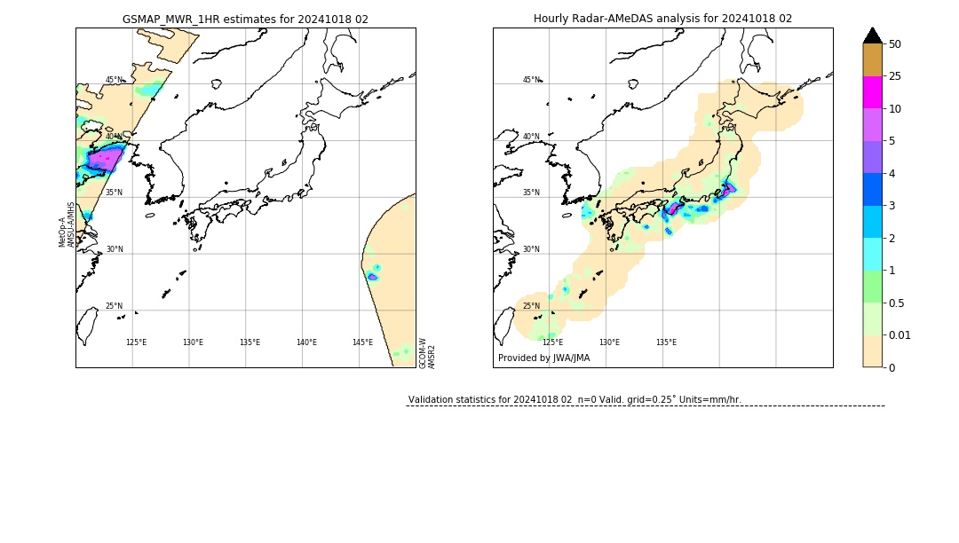 GSMaP MWR validation image. 2024/10/18 02