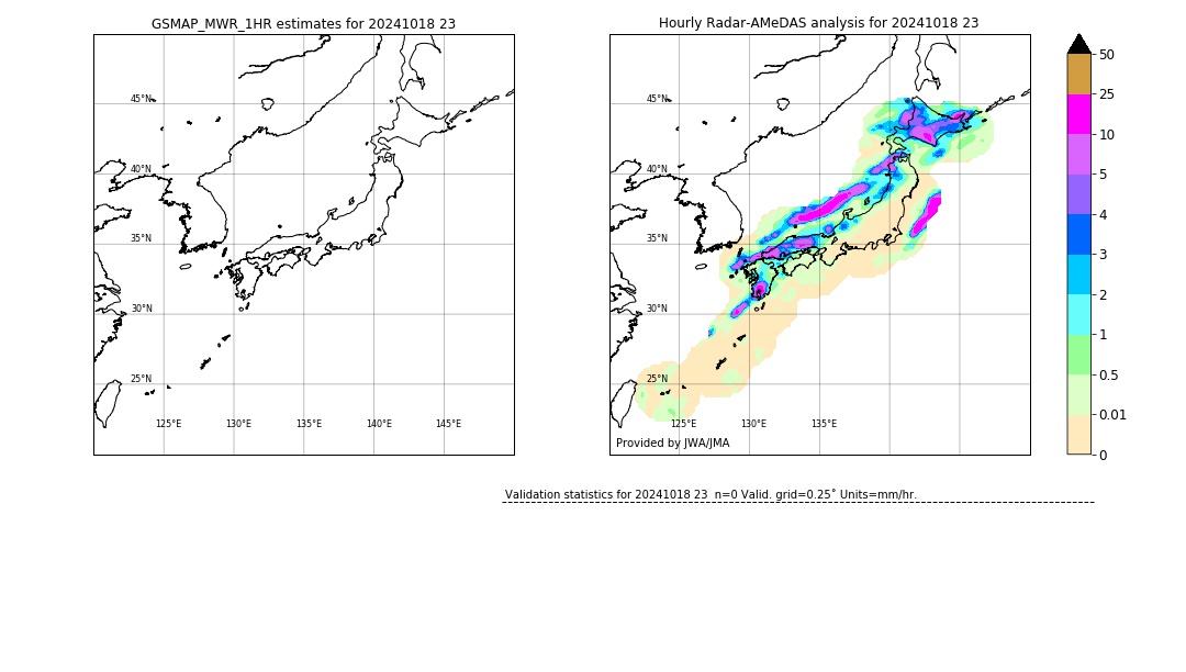 GSMaP MWR validation image. 2024/10/18 23