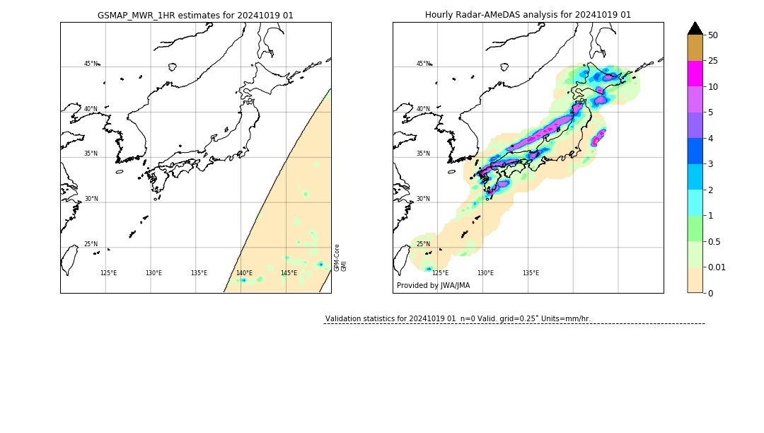 GSMaP MWR validation image. 2024/10/19 01