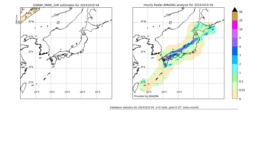 GSMaP MWR validation image. 2024/10/19 04