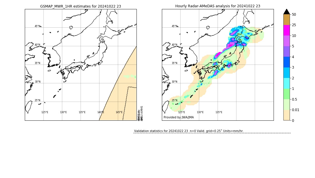 GSMaP MWR validation image. 2024/10/22 23