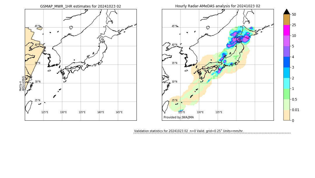 GSMaP MWR validation image. 2024/10/23 02