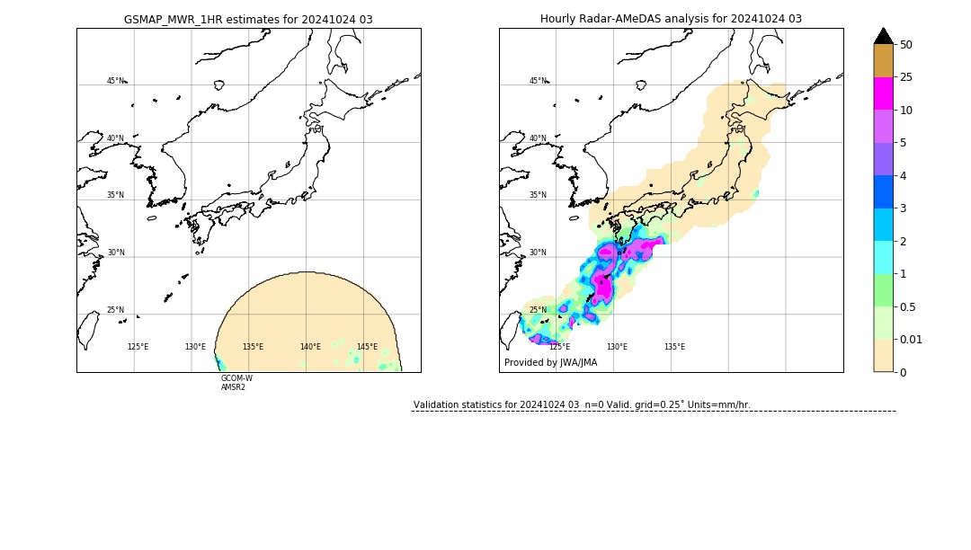 GSMaP MWR validation image. 2024/10/24 03