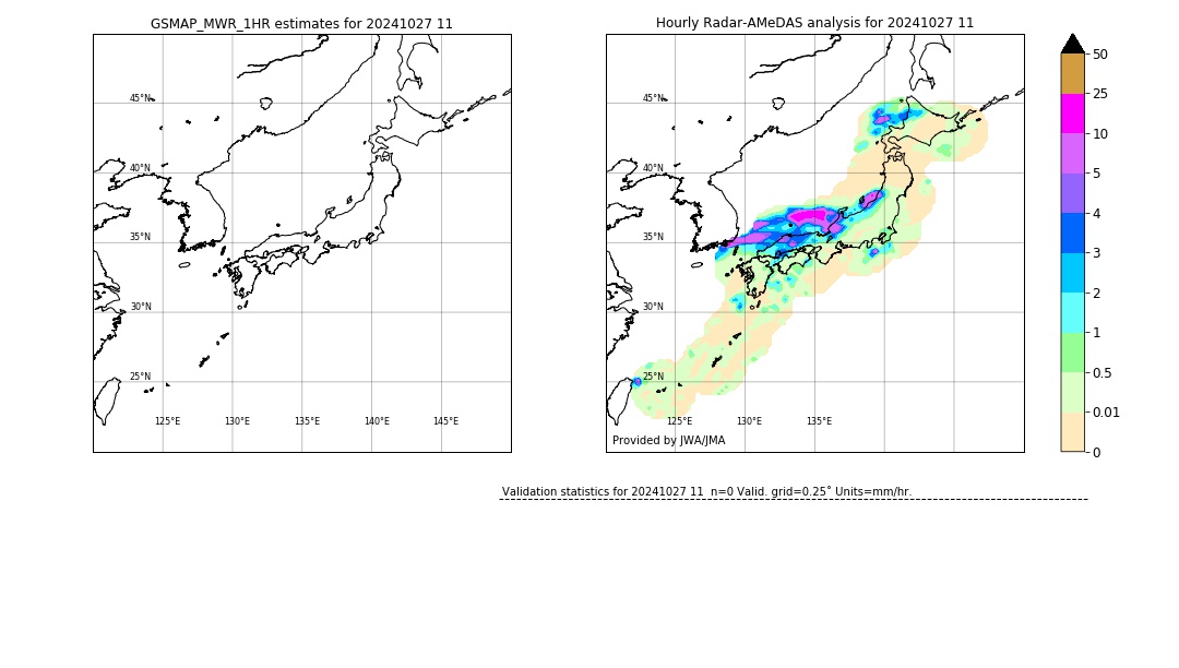 GSMaP MWR validation image. 2024/10/27 11