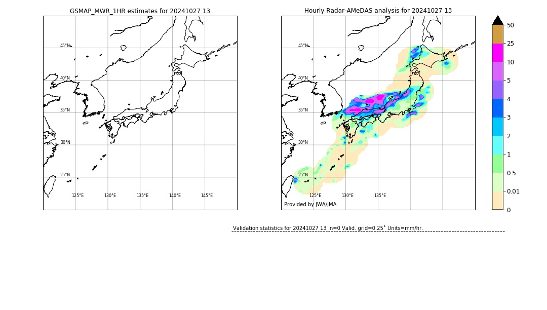 GSMaP MWR validation image. 2024/10/27 13