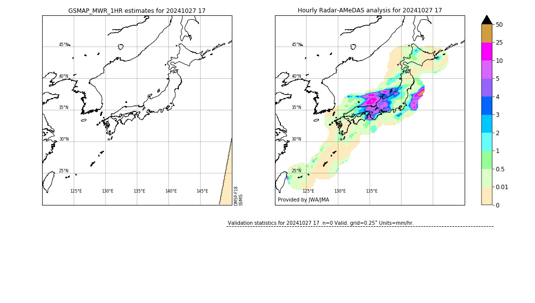 GSMaP MWR validation image. 2024/10/27 17