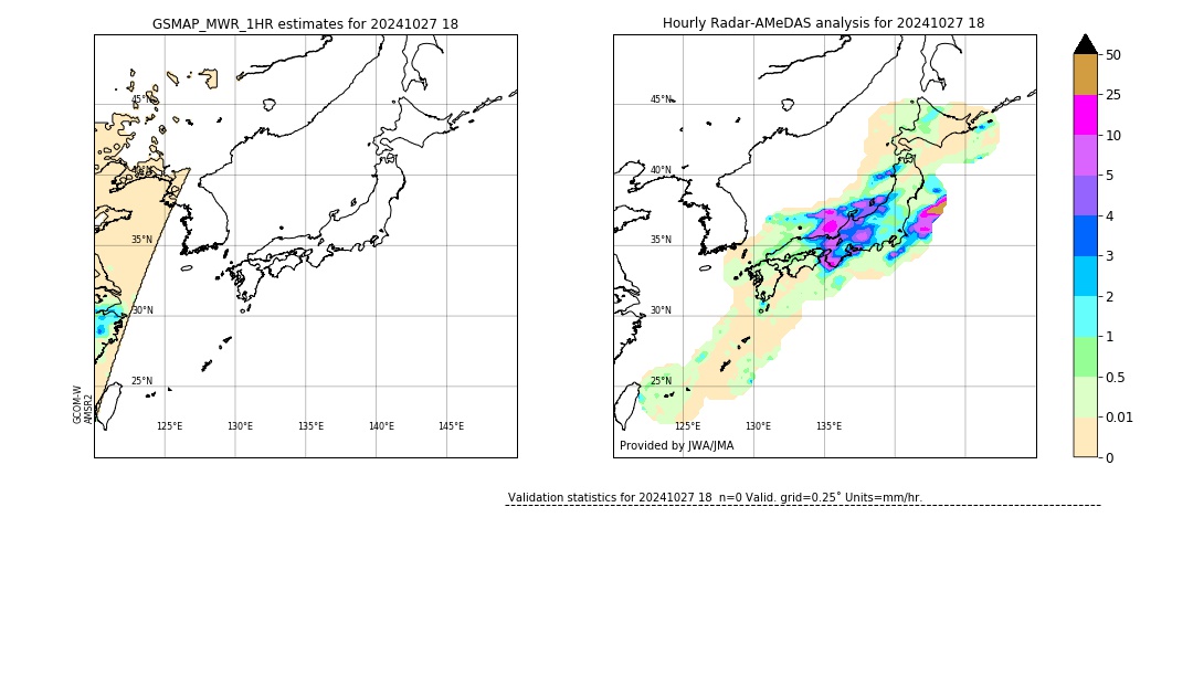 GSMaP MWR validation image. 2024/10/27 18