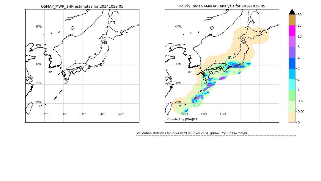 GSMaP MWR validation image. 2024/10/29 05