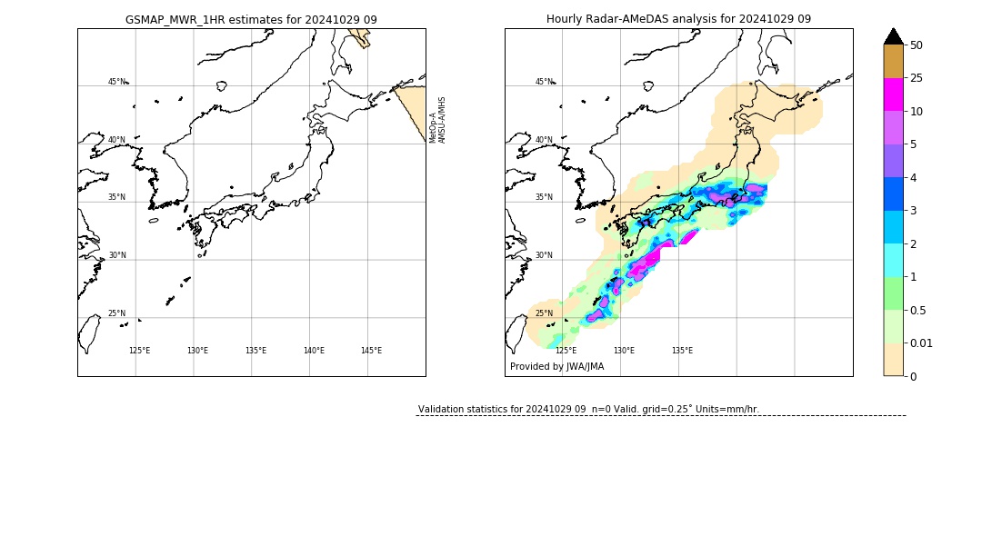 GSMaP MWR validation image. 2024/10/29 09