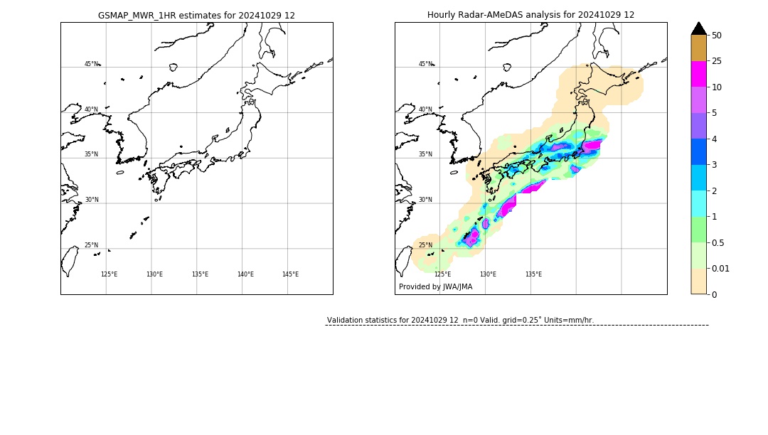 GSMaP MWR validation image. 2024/10/29 12