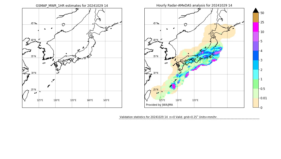 GSMaP MWR validation image. 2024/10/29 14