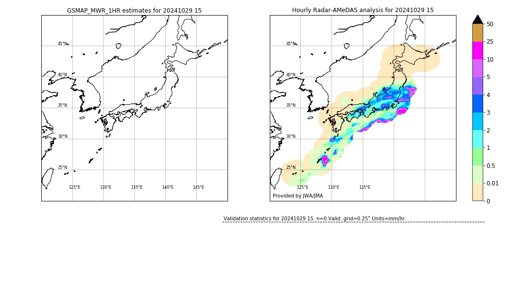 GSMaP MWR validation image. 2024/10/29 15