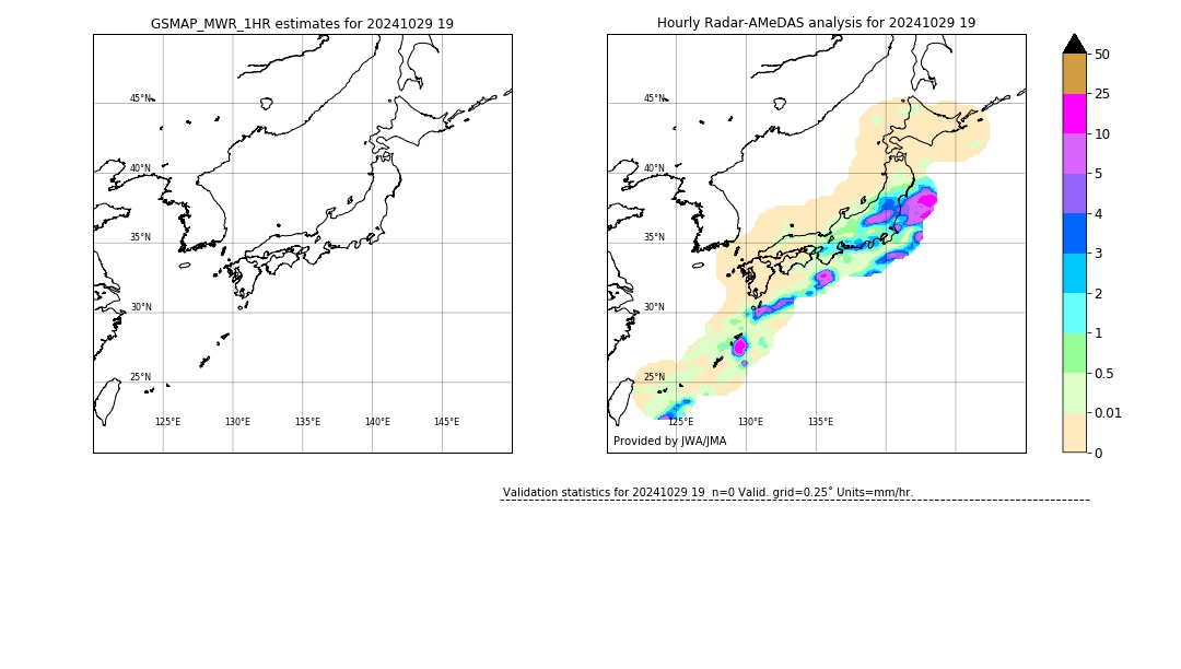 GSMaP MWR validation image. 2024/10/29 19