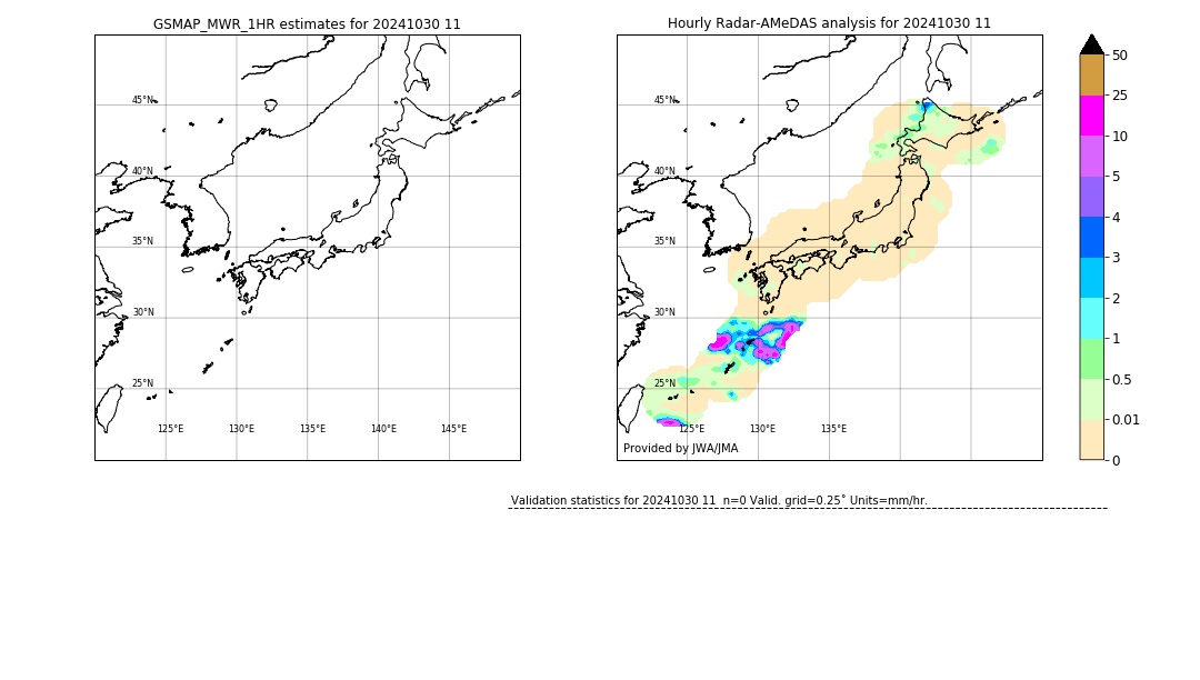 GSMaP MWR validation image. 2024/10/30 11