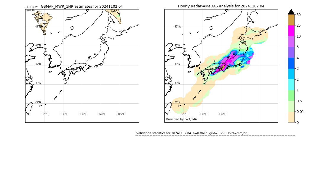 GSMaP MWR validation image. 2024/11/02 04