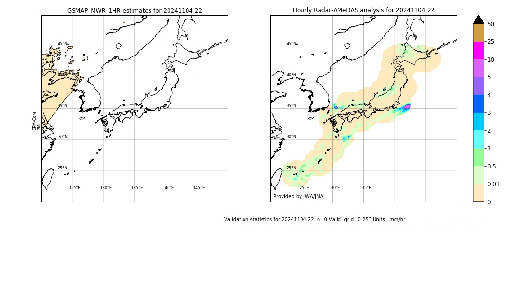 GSMaP MWR validation image. 2024/11/04 22