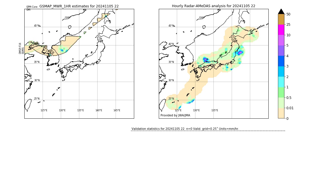 GSMaP MWR validation image. 2024/11/05 22