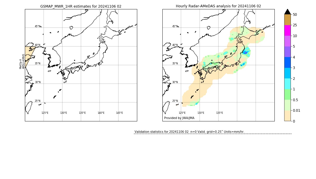 GSMaP MWR validation image. 2024/11/06 02