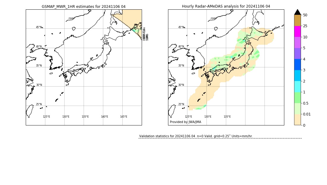 GSMaP MWR validation image. 2024/11/06 04