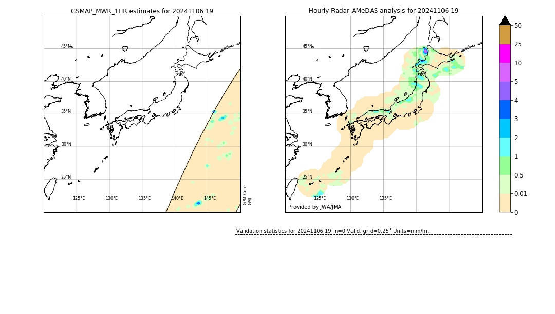 GSMaP MWR validation image. 2024/11/06 19