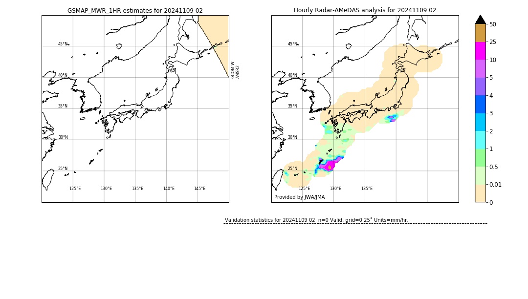 GSMaP MWR validation image. 2024/11/09 02