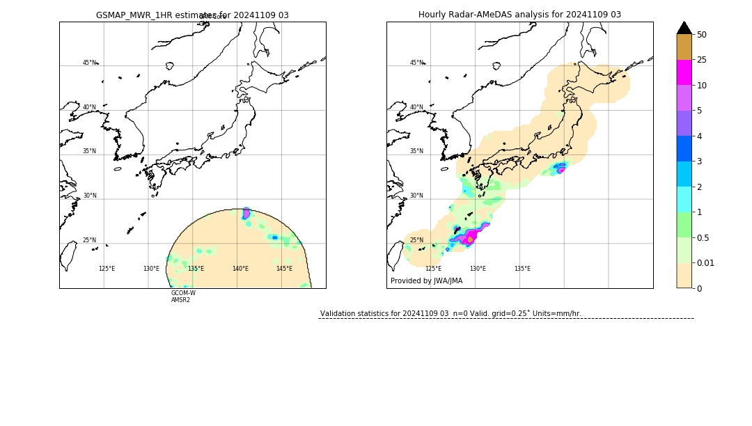 GSMaP MWR validation image. 2024/11/09 03