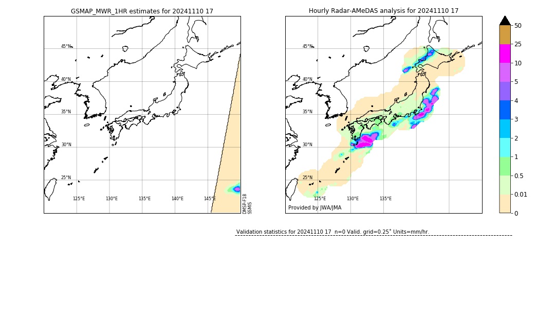 GSMaP MWR validation image. 2024/11/10 17