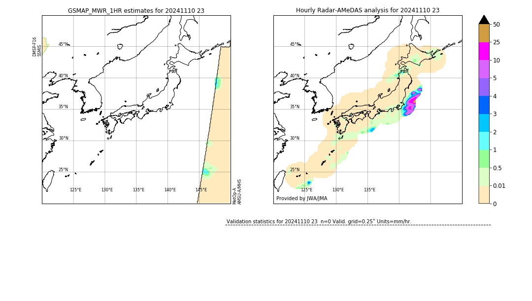 GSMaP MWR validation image. 2024/11/10 23