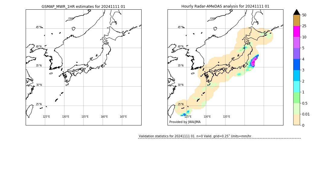 GSMaP MWR validation image. 2024/11/11 01