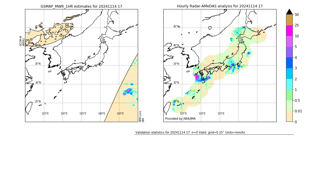 GSMaP MWR validation image. 2024/11/14 17