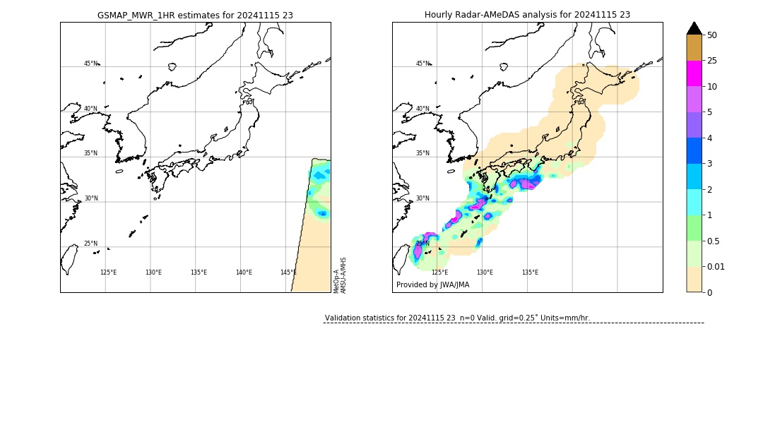 GSMaP MWR validation image. 2024/11/15 23