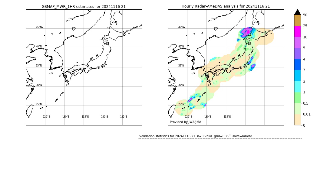 GSMaP MWR validation image. 2024/11/16 21