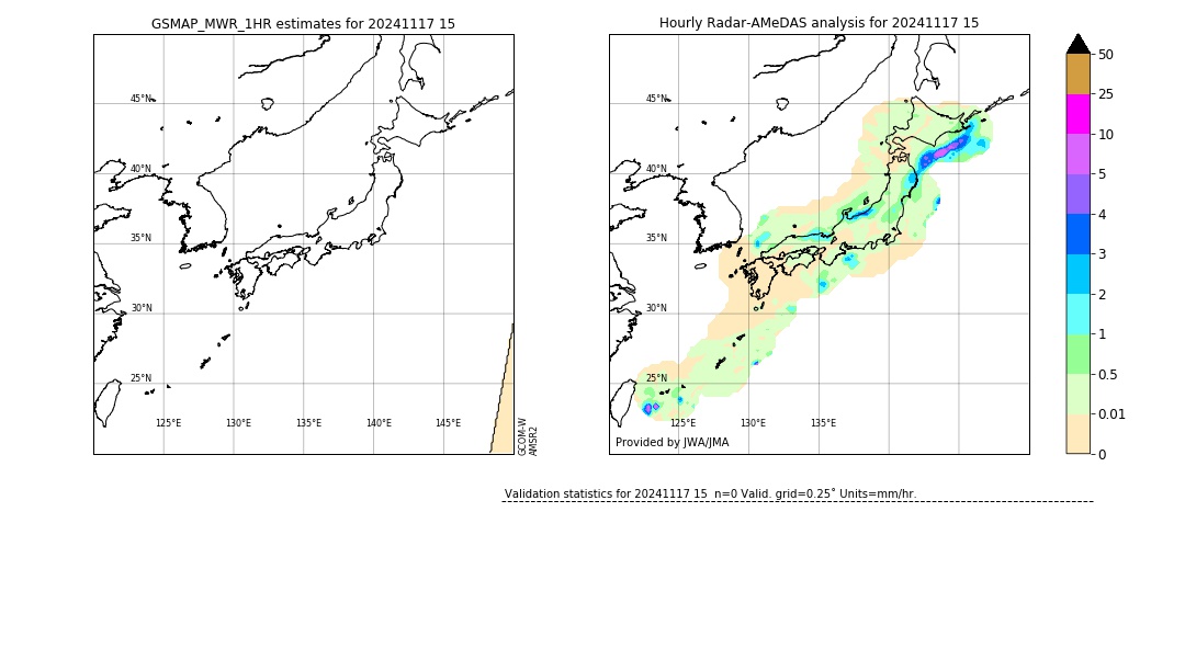 GSMaP MWR validation image. 2024/11/17 15