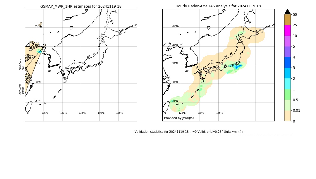 GSMaP MWR validation image. 2024/11/19 18