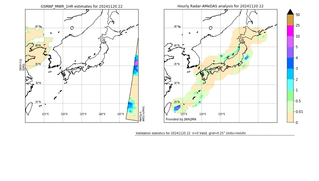 GSMaP MWR validation image. 2024/11/20 22