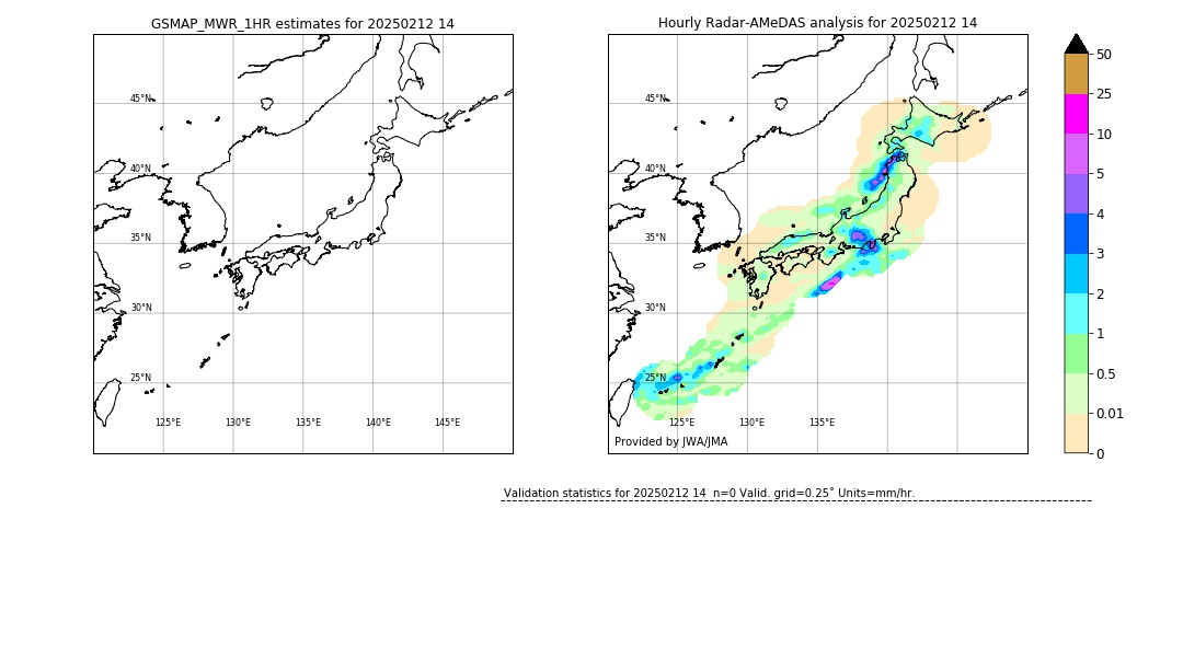 GSMaP MWR validation image. 2025/02/12 14